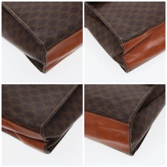 CELINE Macadam Canvas Shoulder Bag PVC Leather Brown Auth 85007 - Picture 14 of 16